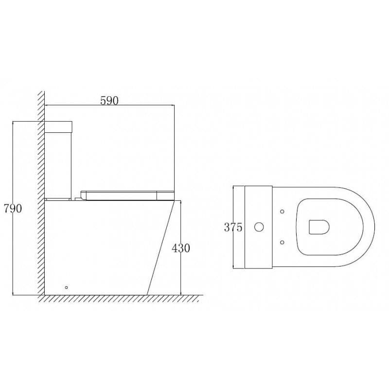 Milan Plus Rimless Comfort Height D Shape Toilet