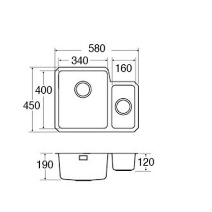 CDA KVC30RSS Stainless Steel Undermount 1.5 Bowl Sink