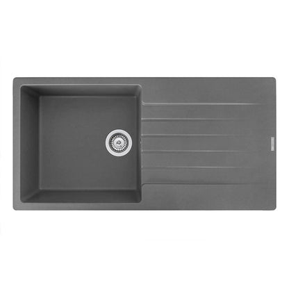 Reginox Harlem 1 Bowl Granite Grey Silvery Composite Kitchen Sink & Waste Kit - 1000 x 500mm