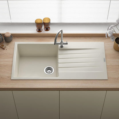 Reginox Harlem 1 Bowl Granite Caffe Silvery Composite Kitchen Sink & Waste Kit - 1000 x 500mm