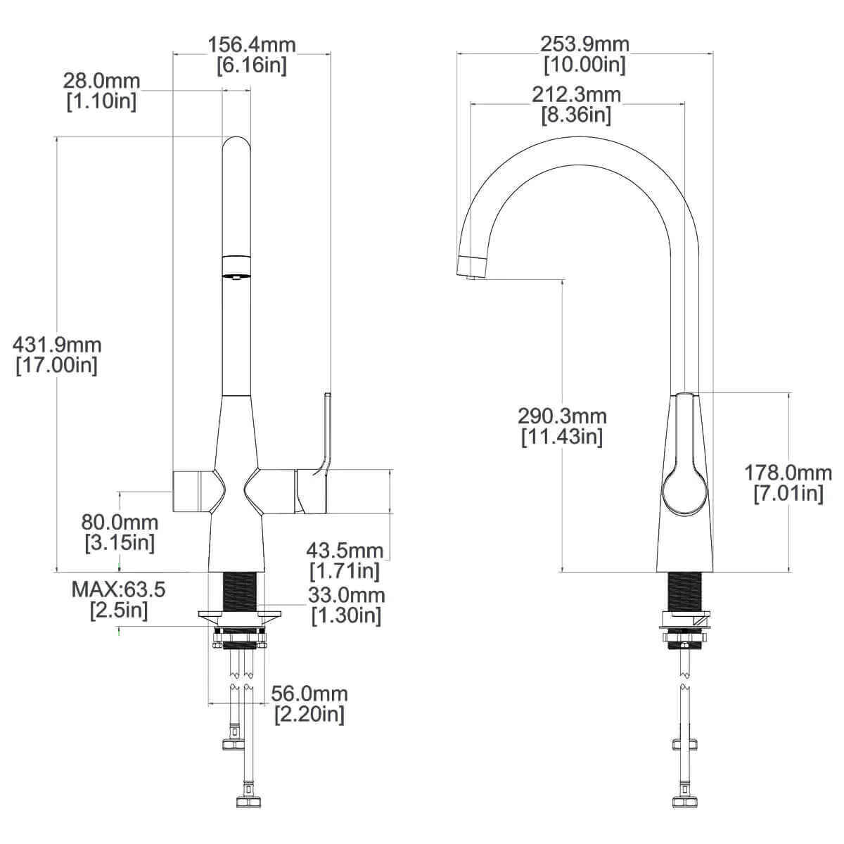 Reginox Aquadzi Chrome 4 in 1 Boiling Water Kitchen Tap and Tank