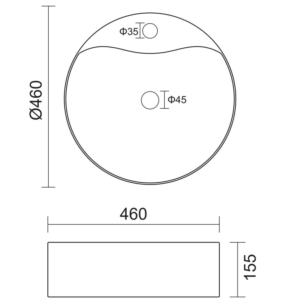 Kartell K-Vit Karlo 460mm White Round Countertop Basin