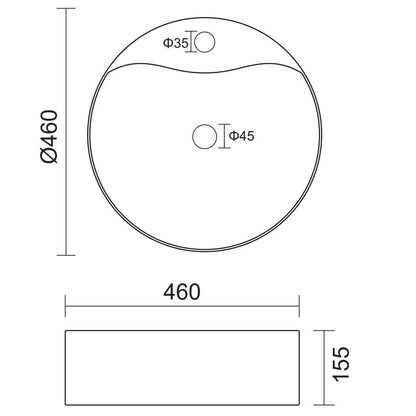 Kartell K-Vit Karlo 460mm White Round Countertop Basin