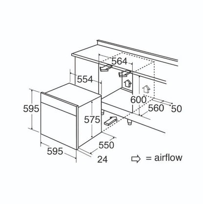 CDA SL400BL multifunction oven with steam clean - Black