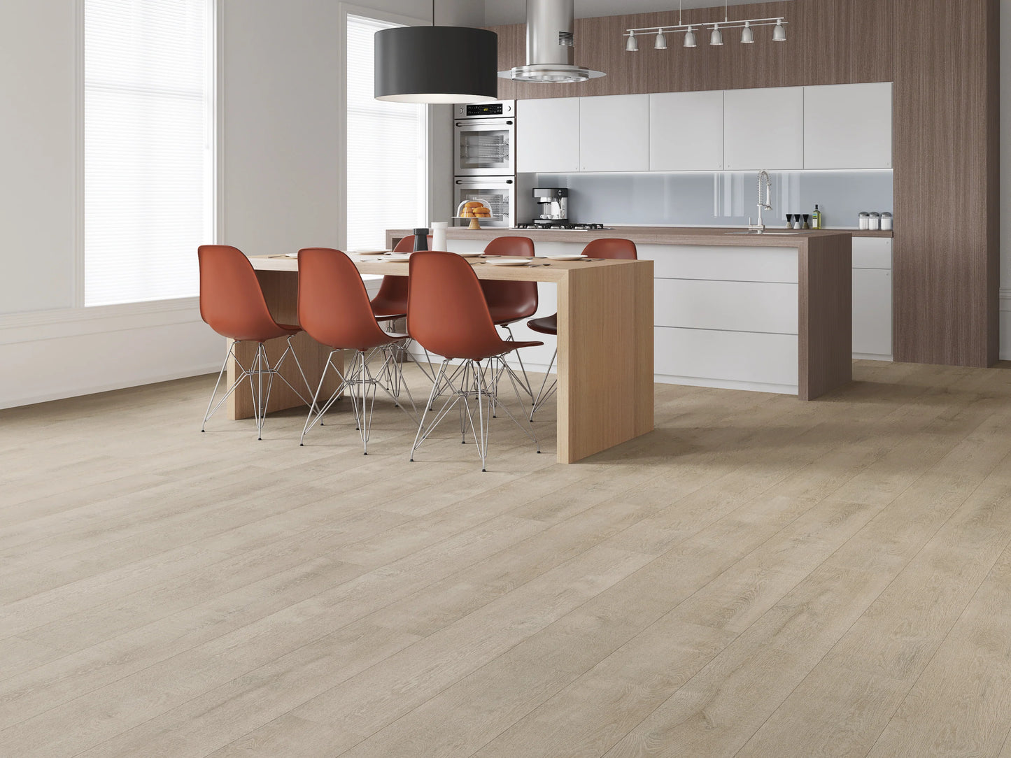 Latte Brown SPC Vinyl Flooring with In-built underlay 6.5 Mm/0.5x228x1524