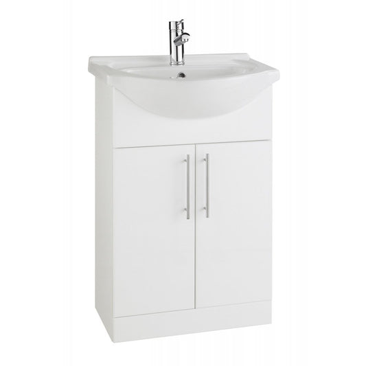 Kartell Impakt White Gloss 550mm Vanity Unit & Basin