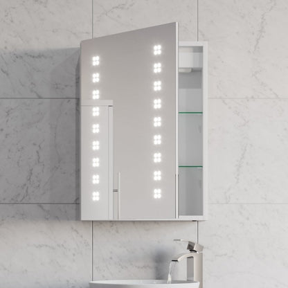 Kartell KVIT Kandy 700 x 500 LED Mirror Cabinet with Sensor, Antifog Demister, Charging Socket & Glass Shelves