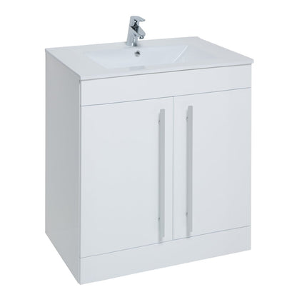 Purity 800mm 2 Door Floor Standing Unit & Ceramic With Polished Chrome Handles Basin In 3 Varients