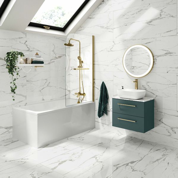 Carrara Marble Effect Porcelain Polished 600x1200 Tiles