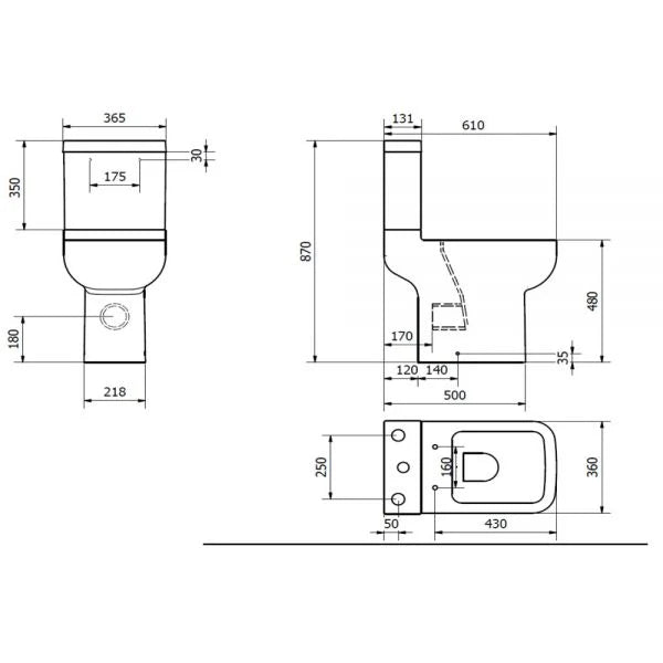 Kartell Options 600 Comfort Height Close Coupled Toilet & Soft Close Seat