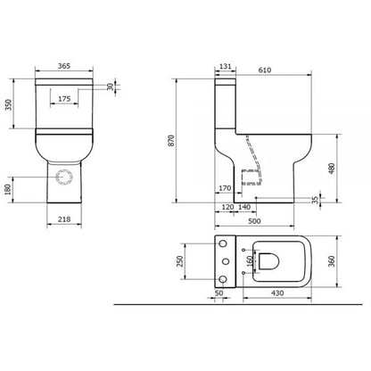 Kartell Options 600 Comfort Height Close Coupled Toilet & Soft Close Seat