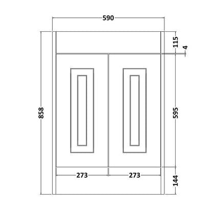 Prestige Astley Traditional Floor Standing 2 Door Vanity Unit and Ceramic Basin 600mm - Matt Grey - Matt White