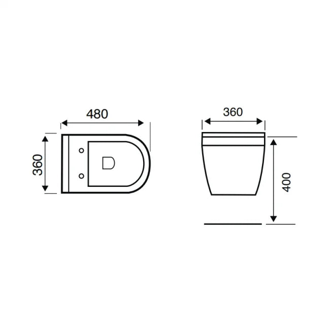 Kartell K-VIT Style Wall Hung Short Projection Toilet (480mm)