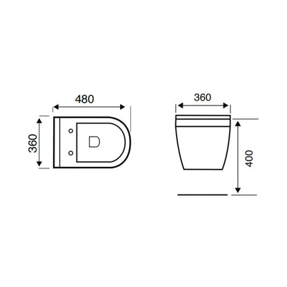 Kartell Style Wall Hung Toilet Pan With Standard Soft Close Seat