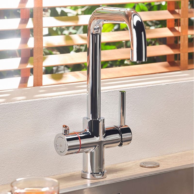 Reginox Tribezi Brushed Nickel 3 in 1 Boiling Water Kitchen Tap