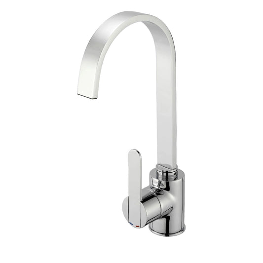 Reginox AMUR Brushed Nickel Single Lever Swan Neck Kitchen Mixer Tap