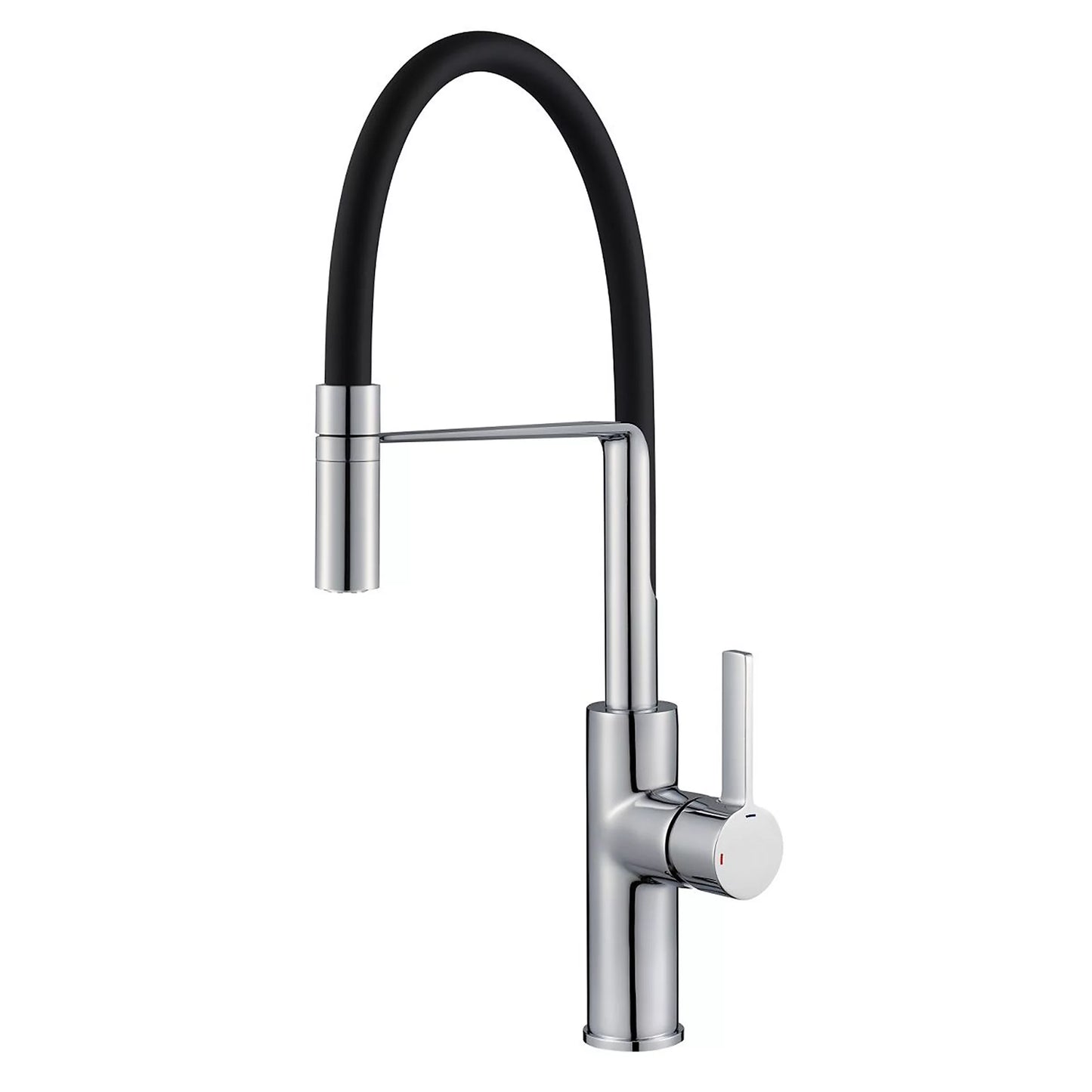 Reginox Aurora Single Lever Pull Out Spray Kitchen Tap With Black Hose - Chrome - AURORA CH II