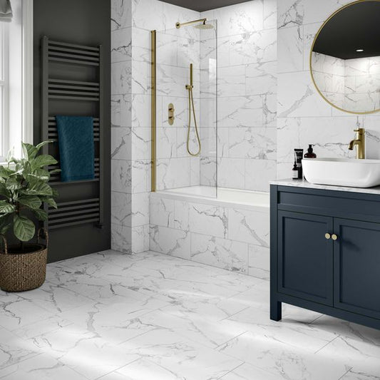 Carrara Marble Effect Matt 600x300 Tiles